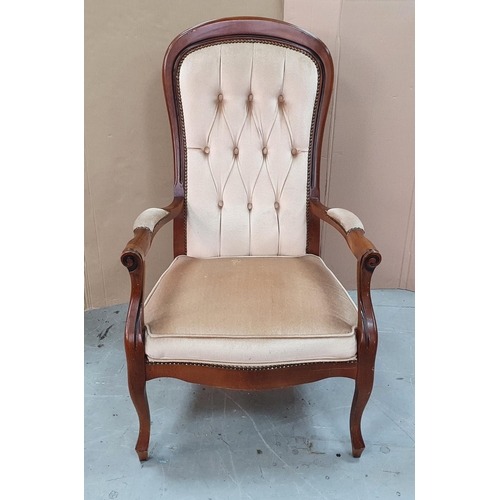 528 - High back upholstered armchair