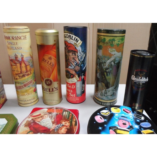 140 - Good collection of metal tins  including a Harrods & Glenmorangie examples (approx 20)