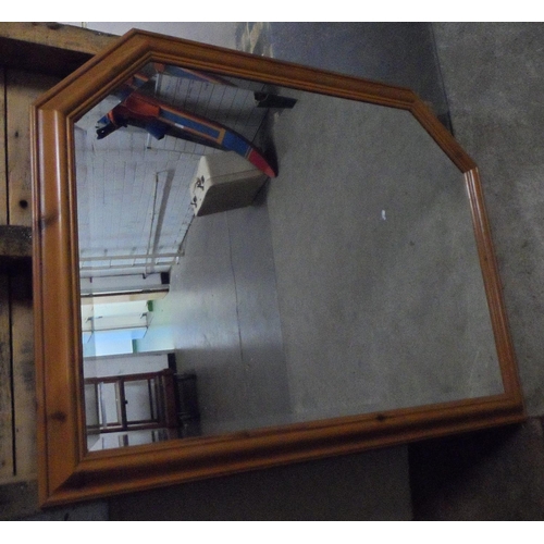 489 - Large modern pine mirror