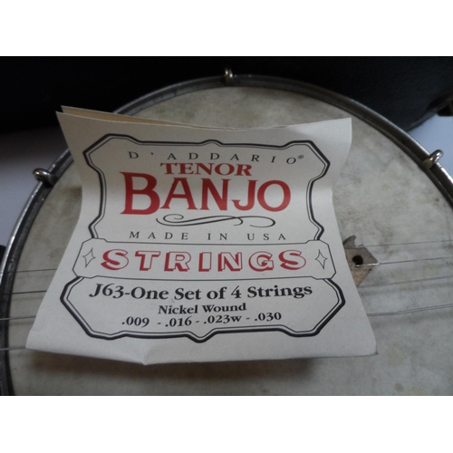 377 - Vintage 4 string Tenor banjo with case