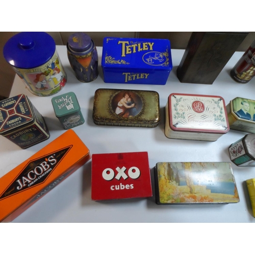 116 - Good collection of metal tins  including a 1953 coronation & Benedictine examples (approx 20)