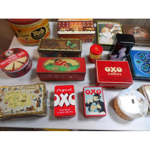 118 - Good collection of metal tins  including a Benedictine & Rich Toffee Assortments examples (approx 20... 