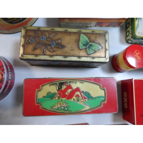 118 - Good collection of metal tins  including a Benedictine & Rich Toffee Assortments examples (approx 20... 