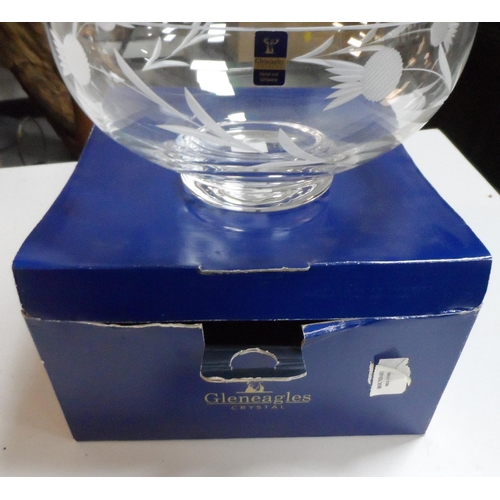 296 - Boxed Gleneagles cut glass fruit bowl