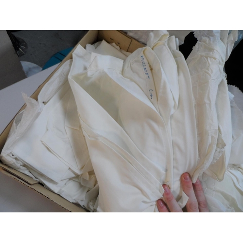 252 - Box full of early 20thC maid outfits including caps, probably theatre costumes, (Qty)