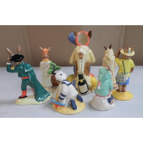 314 - Collection of 7 Royal Doulton, Limited Edition Bunnykins, Toby jugs, Party Time etc (7),

Tallest 15... 