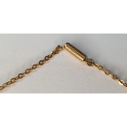 60 - Ladies, vintage, Art Deco style 9ct yellow gold necklace,

2.2 grams gross