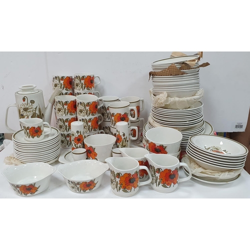 315 - Vintage J & G Meakin Studio Pottery Poppy Tea/Coffee Set and dinnerware (Qty)