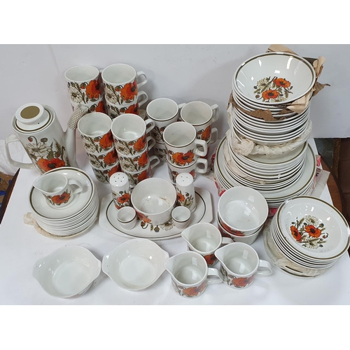 315 - Vintage J & G Meakin Studio Pottery Poppy Tea/Coffee Set and dinnerware (Qty)