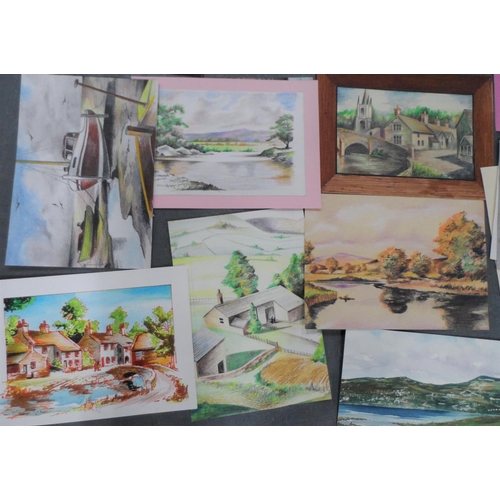 735 - Geoff Thomas, collection of approx 40 watercolours & pastels, all unframed (40), mainly unsigned

Ap... 