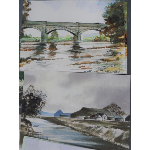 735 - Geoff Thomas, collection of approx 40 watercolours & pastels, all unframed (40), mainly unsigned

Ap... 