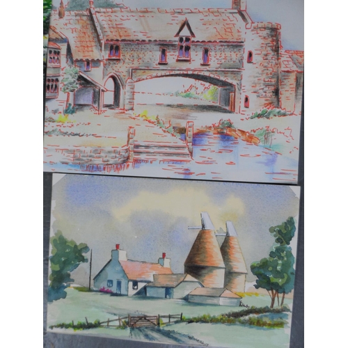 736 - Geoff Thomas, collection of approx 40 watercolours & pastels, all unframed (40), mainly unsigned

Ap... 