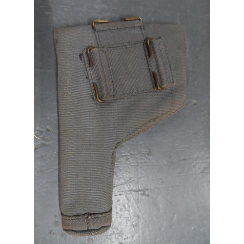 355 - Canvas pistol holder, soldiers belt and ammo belt, all mid 20thC (3)