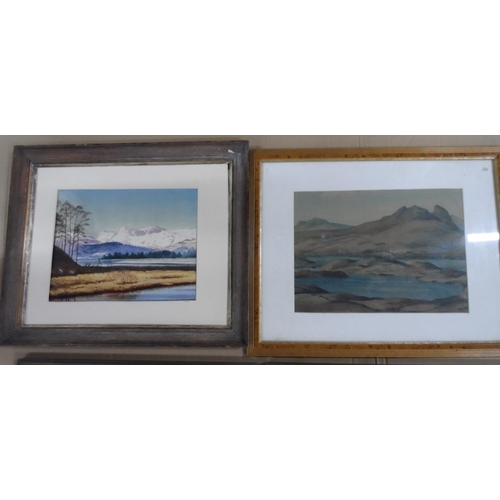 663 - Six framed 20thC landscape watercolours by differing artists, all framed (6)