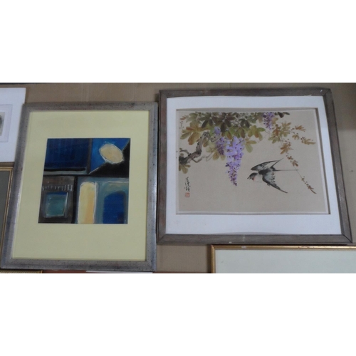 666 - Collection of 11 watercolours and etchings etc, all by differing artists (11), all framed