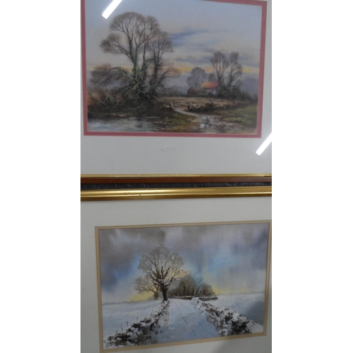 652 - Six framed 20thC watercolours by differing artists to include a Herbert William Hicks coastal exampl... 