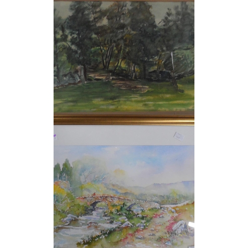 653 - Six framed 20thC watercolours by differing artists to include a Richard Alfred R.A. lake scene examp... 