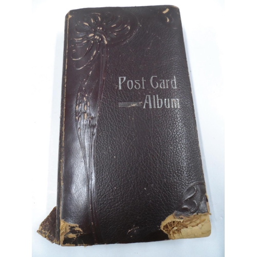 189 - Fine quality Edwardian postcard album to include approx 60 WWI era/early 20thC postcards, approx 70 ... 