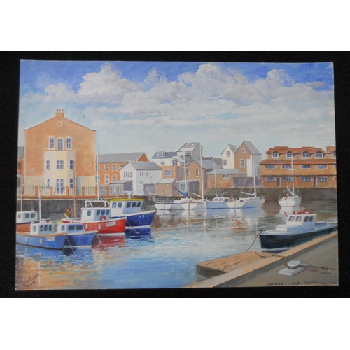 631 - Two, J A Pusey oils depicting Megavissy & Old Portsmouth, both unframed (2),

Both measure 26 x 35 c... 