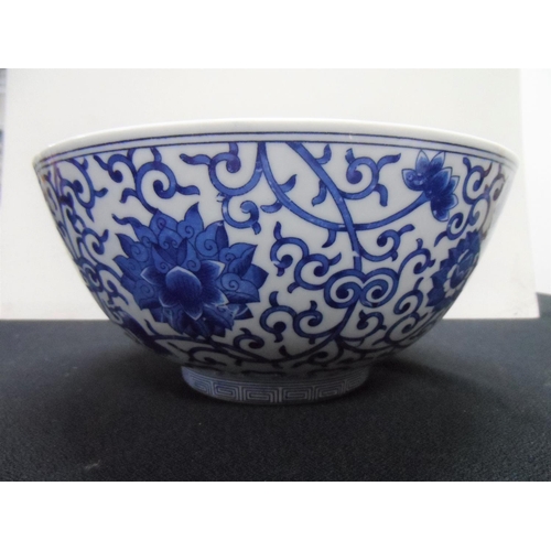 140 - Fine quality Chinese blue & white decorated bowl with 6 character decoration,

26 cm diameter