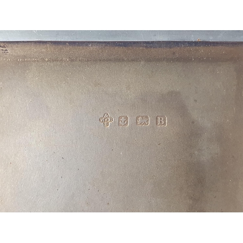 26 - Superb Birmingham 1926 heavy silver cigarette case, adjourned to the front with a risqué enamelled p... 