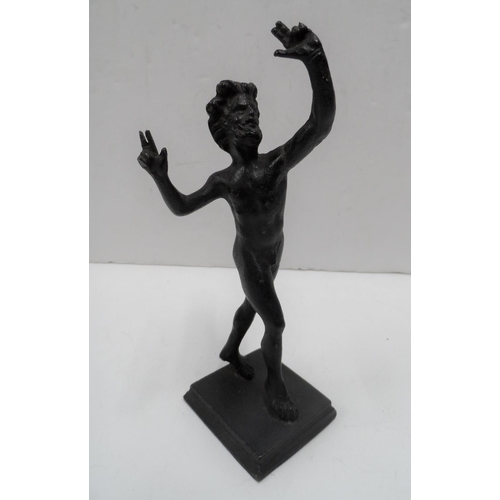 118 - Small bronze of a Greek figure, possibly Pan,

15 cm tall           285 grams