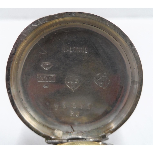 105 - Ladies vintage continental unmarked .800 silver watch with enameled face