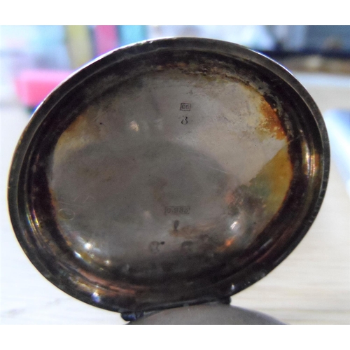 95 - Continental 935 unmarked, ladies enameled face, silver antique pocket watch