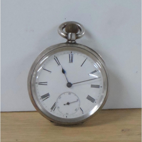 86 - Unmarked, large faced antique silver pocket watch