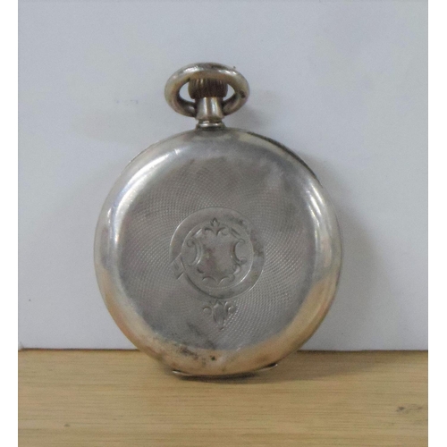 86 - Unmarked, large faced antique silver pocket watch