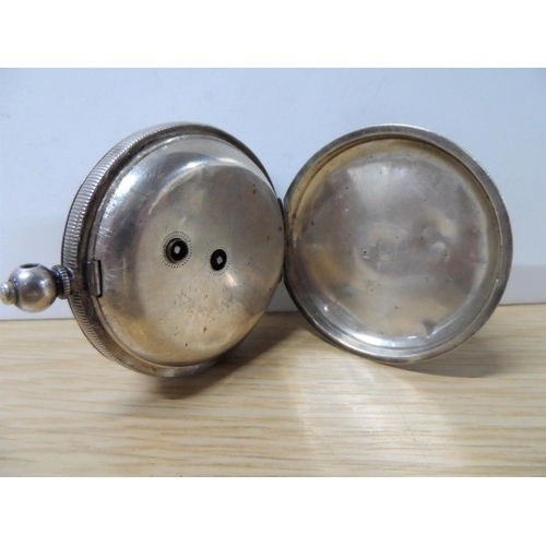 97 - Antique, unmarked, large silver pocket watch