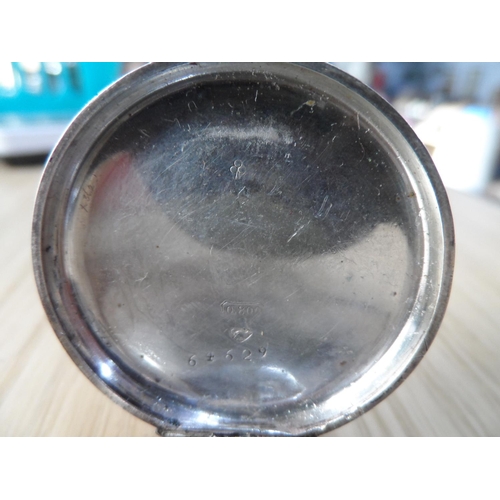 92 - Ladies unmarked, decorated enamel fronted antique European 800 silver pocket watch