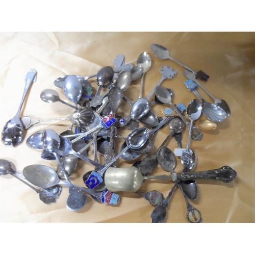 176 - Basket full of EPNS and collectable spoons (Qty)