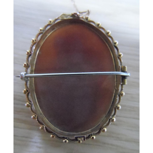 80 - Fine quality Edwardian cameo set on 9ct gold mount and in original local Burnley jewellery box