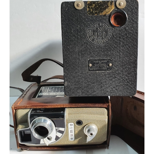 164 - 3 vintage cameras to include EUMIG of Austria & 2 Kodak examples (3)