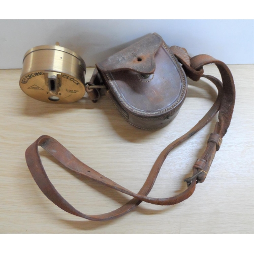 127 - EDWARDIAN DENT 'TELL TALE' CLOCK SECURITY TIME RECORDER NIGHT WATCHMAN with original carry case