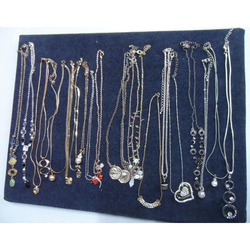 48 - Two trays of good quality costume jewellery including large quantity of metal necklaces and turqoise... 