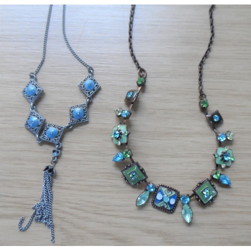 48 - Two trays of good quality costume jewellery including large quantity of metal necklaces and turqoise... 