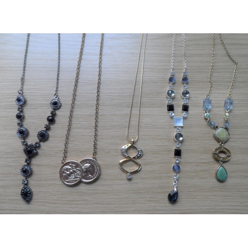 48 - Two trays of good quality costume jewellery including large quantity of metal necklaces and turqoise... 