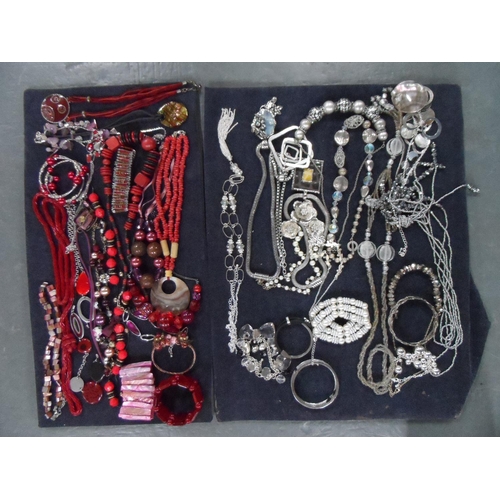 Two trays of good quality costume jewellery including large quantity of