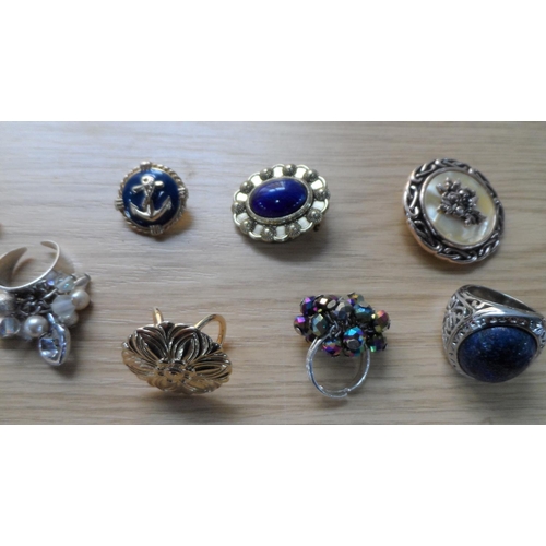 67 - Four Pandora style bracelets together with other costume jewellery including a quantity of rings (Qt... 