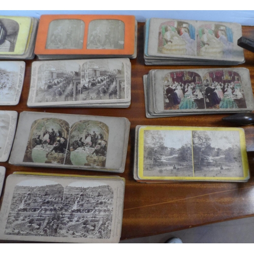 126 - Antique Stereoscope Viewer with a large collection of cards (Qty)