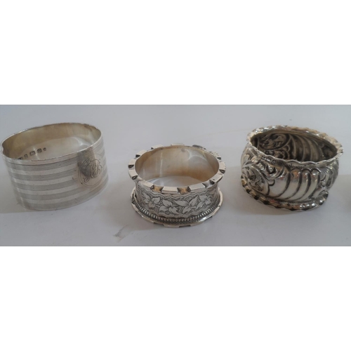 33 - Seven Edwardian, various styled silver napkins, mainly Birmingham stamps (7),

145 grams