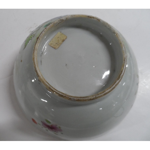 158 - Three old Oriental, unmarked bowls including a finely decorated floral example (3)