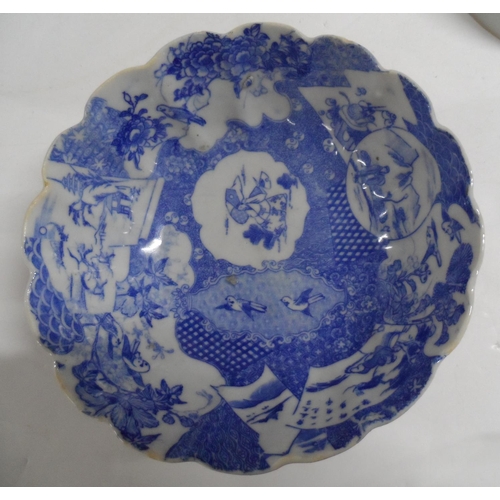 158 - Three old Oriental, unmarked bowls including a finely decorated floral example (3)