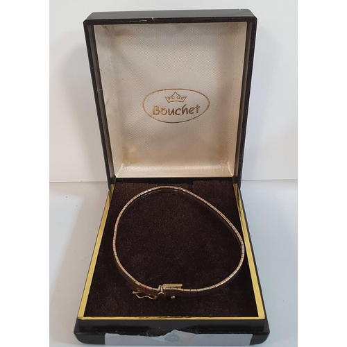 70 - Ladies 9ct tri-coloured gold bracelet,

6.7 grams