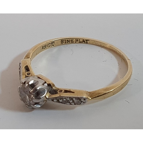 36 - 18ct gold and platinum set solitaire diamond ring,

1.9 grams