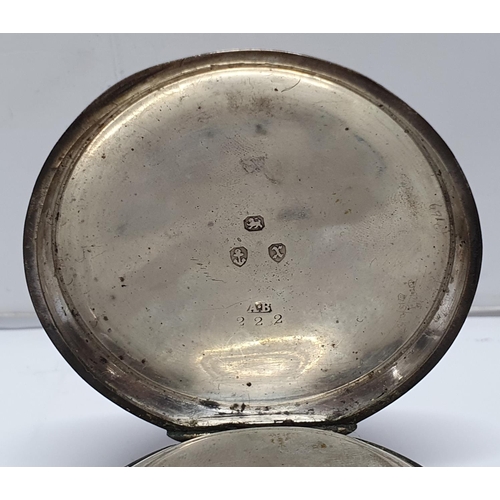 103 - Victorian silver pocket watch, Birmingham 1897,

154 grams gross