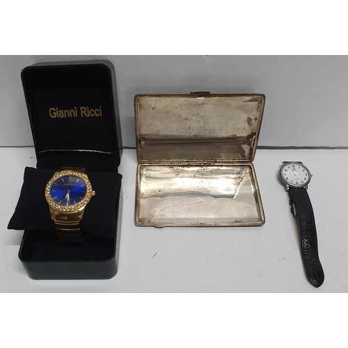 104 - Gianni Ricci watch together with a Royal London example and a E.P.N.S cigarette case (3)