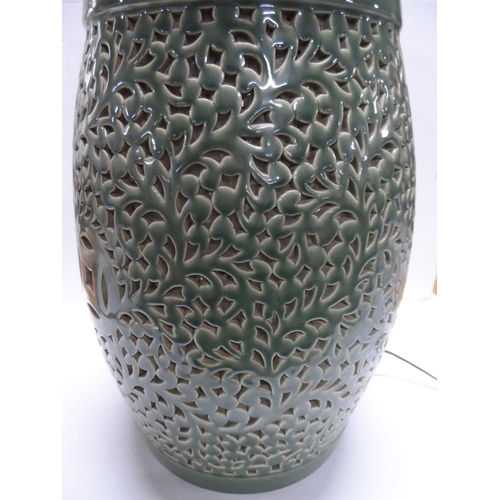 144A - Fine quality Chinese celadon ceramic garden seat inserted with an internal light
